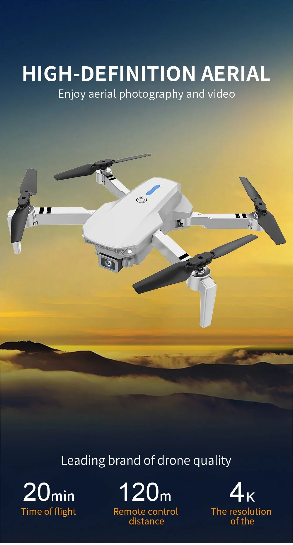 HD 4K Camera E88 Professional Wide Angle RC Drone Foldable Helicopter Aircraft with Altitude Hold