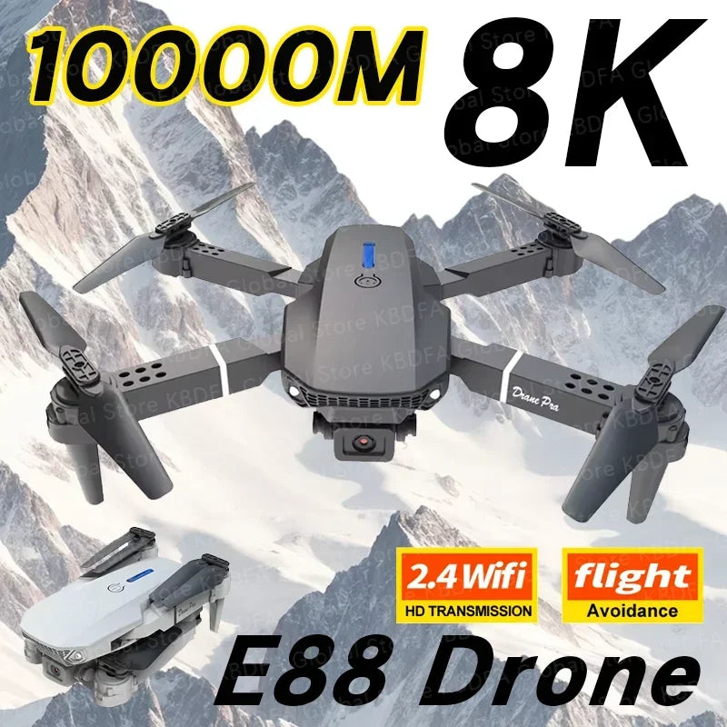 HD 4K Camera E88 Professional Wide Angle RC Drone Foldable Helicopter Aircraft with Altitude Hold