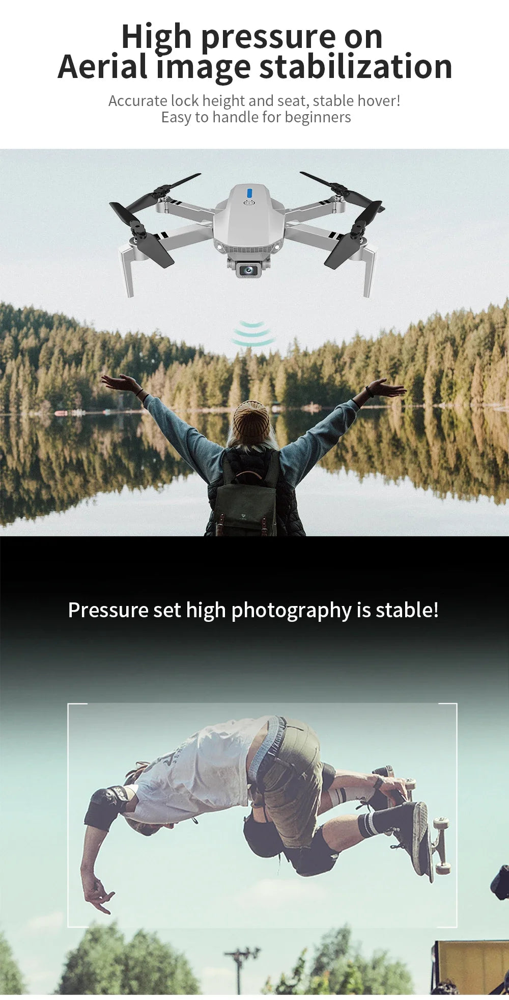 HD 4K Camera E88 Professional Wide Angle RC Drone Foldable Helicopter Aircraft with Altitude Hold